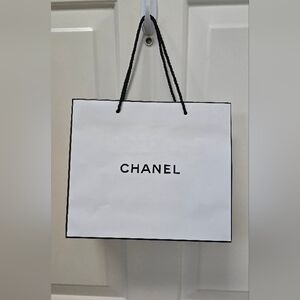 Authentic Chanel Paper Shopping Bag White 10.5" x 9 " x 4.5"